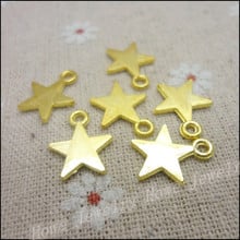 Pingente em formato de estrela de cinco pontas, conjunto de 130 peças dourado para pulseira, colar diy, fabricação de jóias de metal 2024 - compre barato