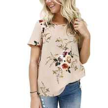 Floral Print Chiffon Tops and Blouses for Women 2019 Fashion Short Sleeve Casual Shirts Ladies Boho Summer Blouse Plus Size XXXL 2024 - buy cheap
