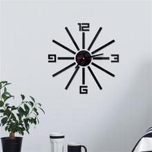 Wall Clock Pattern Luxury DIY 3D Decorative Wall Sticker Home Decor Clock Living Room Home Decoration Mirror Art Designer H0322 2024 - buy cheap