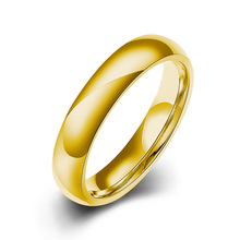 Anillo de acero inoxidable para hombre y mujer, sortija de dedo de 5MM de ancho, color dorado, a la moda, 5 uds. 2024 - compra barato