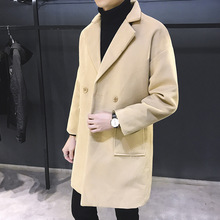 Mrmt casaco masculino casual, sobretudo longo e de veludo para homens, grosso e solto, roupa externa de lã para vestuário, 2021 2024 - compre barato