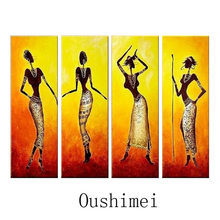 Hand Painted Picture Sexy India Dancer Paintings On Canvas Oil Painting Handmade Wall Art African Black Women Portrait Pictures 2024 - buy cheap