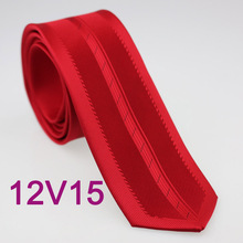 YIBEI Coachella Ties Red Slim Tie Bordered With Vertical Striped Neck Ties Skinny 6cm Necktie For Adults Men's Wedding dresses 2024 - buy cheap