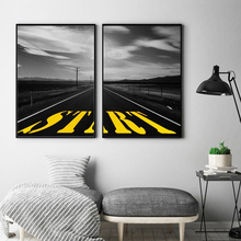 HAOCHU Modern Mountain Road County Highway Wall Picture Black White Canvas Painting Living Room Home Decor Artwork No Frame 2024 - buy cheap