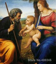 Retrato de familia, pinturas de Raphael sanzu, la Sagrada Familia con una palmera c, arte de pared, pintado a mano de alta calidad 2024 - compra barato