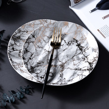 Food Plates Ceramic Dinner Dishes Marble Salad Plate Steak Noodle Dish Dessert Plates Ceramic European 8 Inch Hotel Plate 2024 - buy cheap