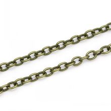 DoreenBeads-cadenas de soldado cerrado, accesorio de bronce antiguo, ovalado, 2mm x 1,5mm(1/8 "),10M 2024 - compra barato