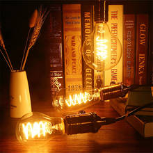 Винтажный Ретро светодиодный светильник Эдисона, лампа E27 ST64 G95 A60 110 В 220 В, мягкий светодиодный светильник накаливания, 3 Вт, лампа спирального дизайна, теплый желтый 2024 - купить недорого