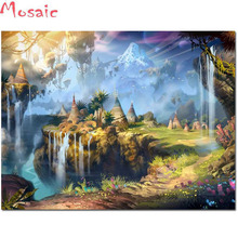 Full square/round drill 5D diamond painting landscape waterfall diamond embroidery crafts home decoration painting icon sticker 2024 - buy cheap