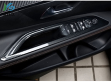 Reposabrazos para puerta de coche, Panel de interruptor de ventana, botones de elevación, cubiertas embellecedoras, accesorios de decoración Interior, para Peugeot 3008 GT 2017 2018 LHD 2024 - compra barato
