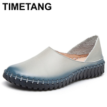 Anzang sapatos femininos de couro legítimo, calçados baixos casuais para mulheres, loafers 2024 - compre barato