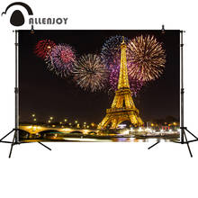 Allenjoy Photography backdrops Fireworks Golden Paris Tower background for photo studio and decoration 2024 - buy cheap