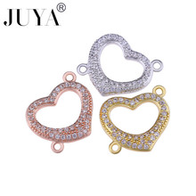 5 uds. De accesorios de joyería de lujo, componentes de abalorios de corazón, conectores para pulsera, collar, pendientes, bricolaje, venta al por mayor, novedad de 2019 2024 - compra barato