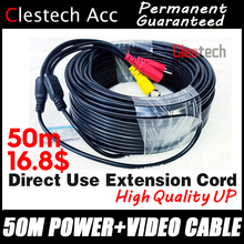 Cable de alimentación de vídeo AHD CCTV, cable extensible de 50m de cobre para sistema de vigilancia CCTV DVR, conectores BNC DC 2024 - compra barato