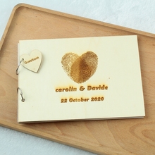 Personalized Wedding Wooden Wedding Guest Book Wooden Guestbook custom logo Guest Book Rustic wedding decoration 2024 - buy cheap