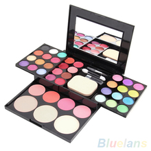 Blusher Lip Gloss Shimmer Eyeshadow Palette Makeup Kit Brush Mirror Cosmetic Set 8W73 2024 - buy cheap