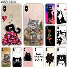 Baseus Clear Cases Silicone Soft Cover For iPhone 11 12 Pro X XS Max XR 6 6S 7 8 Plus 5 Mini SE 2020 Fluffy cat Funda Etui 2024 - buy cheap