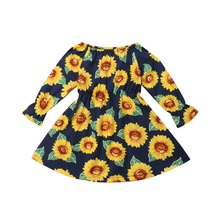 Kids Toddler Baby Girls Party Princess Dress Sunflower Tutu Dresses Clothes pudcoco baby kids todder floral  casual dress 2024 - buy cheap