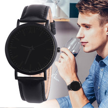 Men Wrist Watches Leather Band Analog Quartz Round relogio masculino mens watch slim watch male 2024 - buy cheap