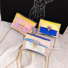Women Transparent Bag Clear PVC Jelly Small Tote Messenger Bags Laser Holographic Shoulder Bags Female Lady 2024 - buy cheap