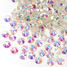 144pcs 8+8 Cutting Surface Transparent Crystal AB Glitter Stone Flatback Glass Non Hot Fix Rhinestone Nail Art Decoration B3721 2024 - buy cheap