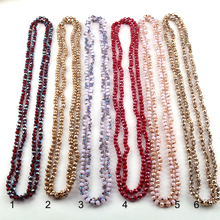 Fashion Bohemian Jewelry 150cm 6mm Crystal Glass Long knotted Necklace 2024 - buy cheap