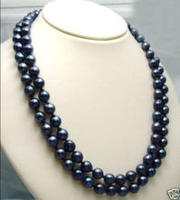 Frete Grátis> 9-10 MM AAA TAHITIAN BLACK PEARL Necklace 32" 2024 - compre barato