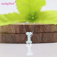 (1pc/lot)Free ship Synthetic OP38 Purple bone Opal Necklace 5*10mm 925 Sterling Silver bone Opal Necklace Opal Necklace for Gift 2024 - buy cheap