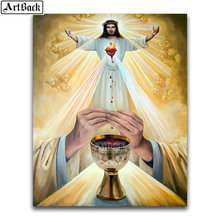 Pintura de diamante 5D con icono religioso de Jesús, pegatina 3d completa, bordado, obra de arte para decoración del hogar 2024 - compra barato