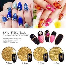 3D Approx. 3g/jar Nail Art Mini Metal Gold and Silver and Rose Gold Beads Decoration Tiny Balls 4 sizes 2024 - buy cheap