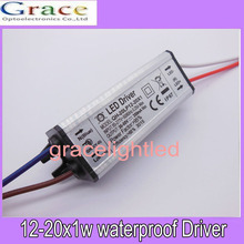 5pcs/lot 20W DC30-68V Watperproof LED Driver 12-20x1W 350mA IP67 Constant Current Aluminum LED Power Supply 2024 - buy cheap