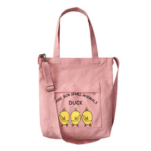 Women Canvas Shoulder Bags Environmental Foldable Shopping Bag Tote Package Crossbody Bags Casual Handbag For Girl 2024 - compre barato