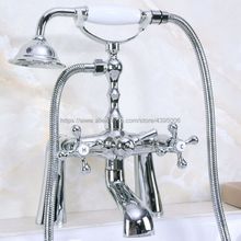 Grifos de bañera cromado cubierta de lujo montado estilo de teléfono grifo mezclador de bañera con ducha de mano Bna127 2024 - compra barato