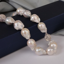 [YS] 12-13mm High Quality White Baroque Irregular Freshwater Pearl Necklace Jewelry 2024 - buy cheap