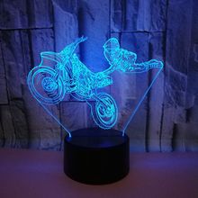 Lâmpada de led 3d para motocicleta que muda de cor, decoração para casa, lâmpada de mesa para visualização, ilusão, presente para crianças