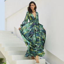 Vestido longo de praia e festa, fivela, longo, maxi vestido, casual, floral, tamanho grande, verão, 2019 2024 - compre barato