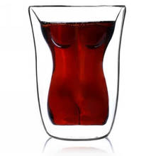 Новинка термостойкая пикантная обнаженная женская стеклянная чашка с двойными стенками прозрачная чашка для кофе вина виски стакан с двойными стенками чайная чашка 2024 - купить недорого