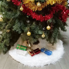 Faldas de árbol de Navidad de 80cm, decoración de árbol de Navidad de piel sintética blanca, suministros de Feliz Navidad, decoración de fiesta al aire libre en casa de Año Nuevo 2024 - compra barato