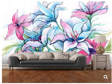 Papel DE pared floral personalizado, murales DE flores DE lirio 3D para la sala DE estar, dormitorio, Fondo DE pared, papel tapiz impermeable 2024 - compra barato