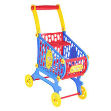 Mini Plastic Supermarket Shopping Cart Basket, Kids Toddler Role Pretend Play Toy Fancy Children Birthday Gift - 25x36x52cm 2024 - buy cheap