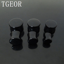 wholesale piercing body jewelry 120pcs mixed gauges black ear expander saddle acrylic ear plug free shipping 2024 - buy cheap