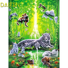 DIY 3D Diamond mosaic Full Square Diamond embroidery forest tiger rabbit duck Raccoon Full Round Diamond painting Cross stitch 2024 - buy cheap