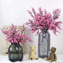 Cherry Blossoms Artificial Flowers Baby's Breath Gypsophila Fake Flowers DIY Wedding Decoration Home Bouquet Faux Flowers Branch 2024 - buy cheap