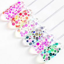 MEET ACROSS Holographic Iridescent Clear Laser Sequins Neon Nail Glitter Paillette Colorful Round Manicure Nail Art Decoratins 2024 - buy cheap