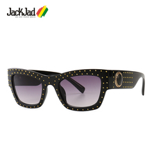 JackJad 2019 Fashion Vintage Cool Square Style Rivets Sunglasses Women Men Gradient Brand Design Sun Glasses Oculos De Sol 4358 2024 - buy cheap