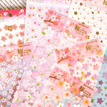 Romantic Sakura Stationery Diary Stickers Decorative Mobile Stickers Scrapbooking DIY PVC Stickers Escolar Papelaria 2024 - buy cheap