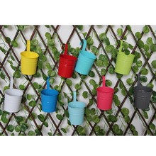 Balcony Hanging Flowerpot Metal Bucket Garden Pots Plant Flower Holders Wall Hanging Flower Holder with Nail Flower Hanging Pot 2024 - buy cheap