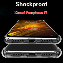 Xiaomi Pocophone F1 Shockproof Transparent Clear TPU Case Xiaomi Pocophone F1 Full protective Armor Back Cover 2024 - buy cheap