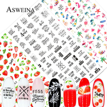 1 Sheet Flower Nail Stickers Black White Leaf Nail Art Sticker Slider Flower Water Decals Decor Watermark Tattoo Manicure 2024 - buy cheap
