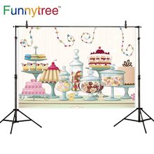 Funnytree-Fondo profesional para estudio de fotografía, telón de fondo para postres, pastel de dibujos animados, dulces, niños, photocall 2024 - compra barato